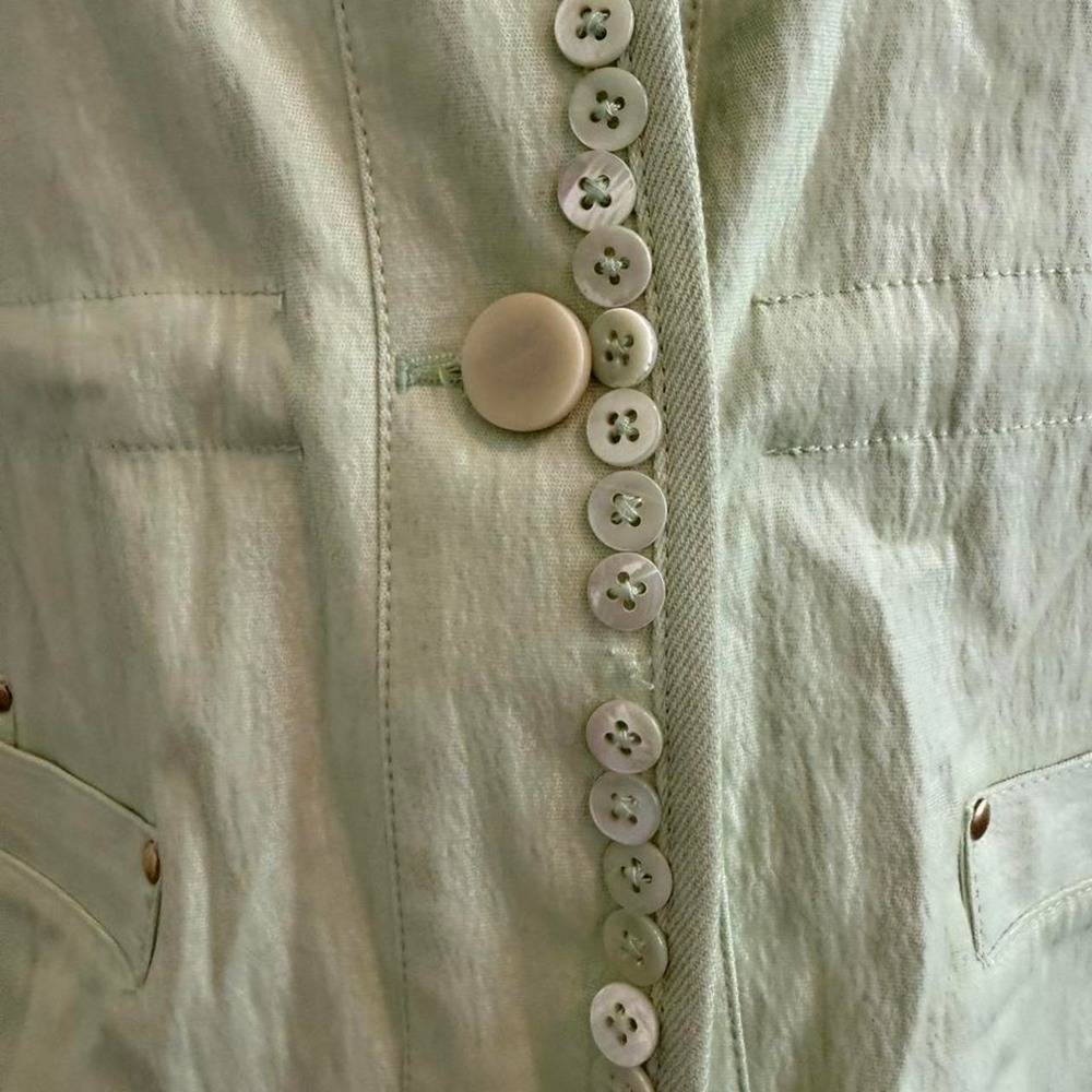 Y2K Etcetera Sage Green Button Jacket | Multi-Pocket | Size 8 - Picture 3 of 7